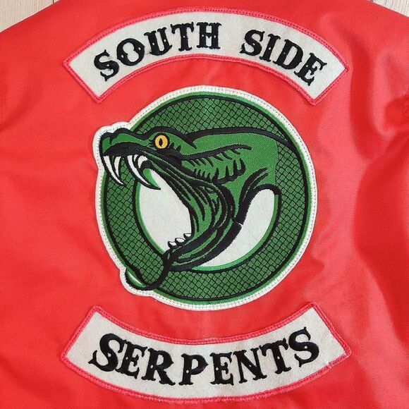 The Jasperz Southside Serpents Red Moto Jacket sz L - Picture 4 of 10